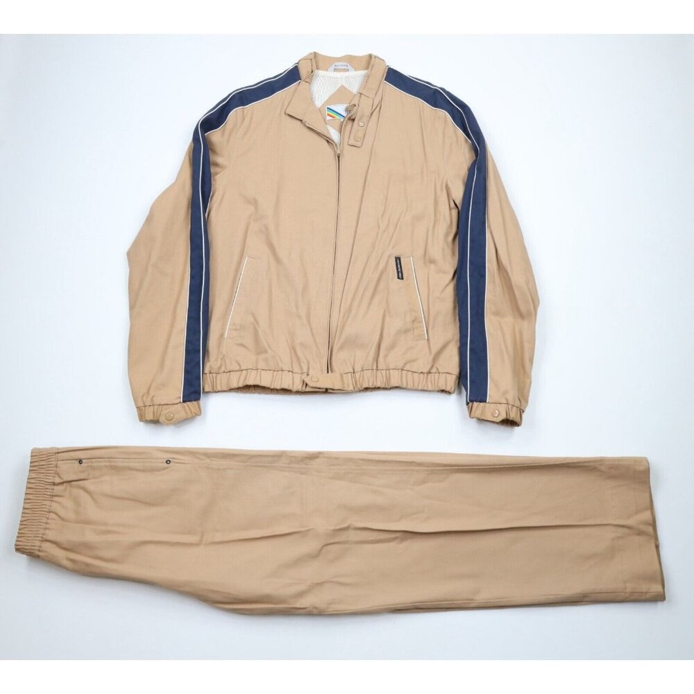 Vtg 70s 80s Members Only Mens Medium 2 Piece Cafe Racer Bomber Jacket Pants Suit